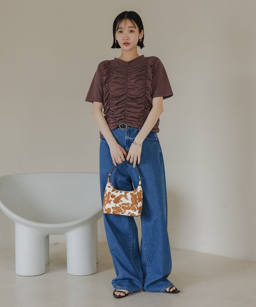 LOWRYS FARM（ローリーズファーム）の「シャーリングＴＥＥ　499876（Tシャツ/カットソー・レディース・アイボリー/ブラウン/チャコールグレー・FREE）」の20枚目の写真