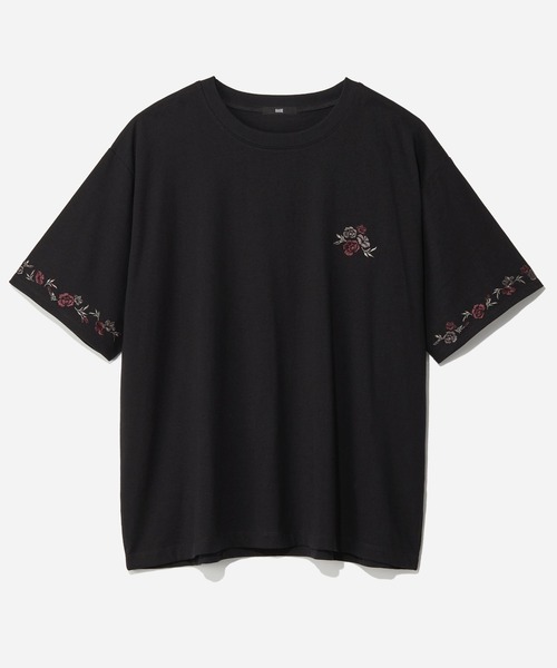 HARE(ハレ)の「フラワーシシュウカットソー(HARE)(Tシャツ/カットソー・メンズ・ホワイト/ブラック/ブラウン・SMALL/MEDIUM)」の3枚目の写真