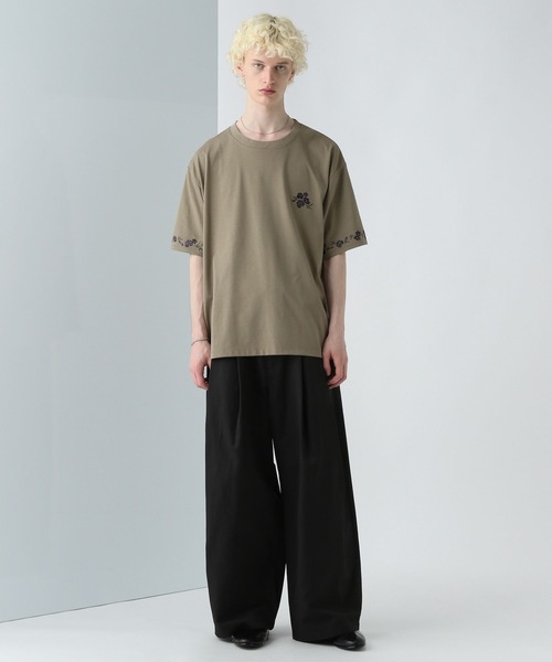 HARE(ハレ)の「フラワーシシュウカットソー(HARE)(Tシャツ/カットソー・メンズ・ホワイト/ブラック/ブラウン・SMALL/MEDIUM)」の16枚目の写真