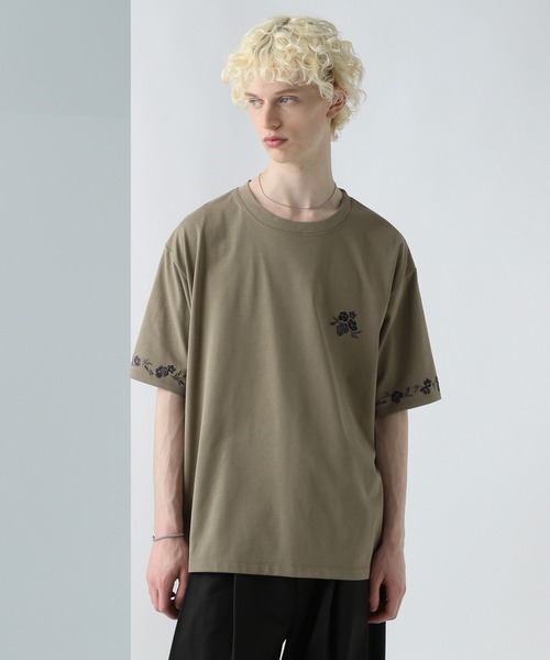 HARE(ハレ)の「フラワーシシュウカットソー(HARE)(Tシャツ/カットソー・メンズ・ホワイト/ブラック/ブラウン・SMALL/MEDIUM)」の22枚目の写真