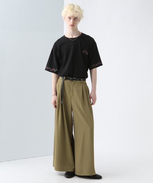 HARE(ハレ)の「フラワーシシュウカットソー(HARE)(Tシャツ/カットソー・メンズ・ホワイト/ブラック/ブラウン・SMALL/MEDIUM)」の13枚目の写真