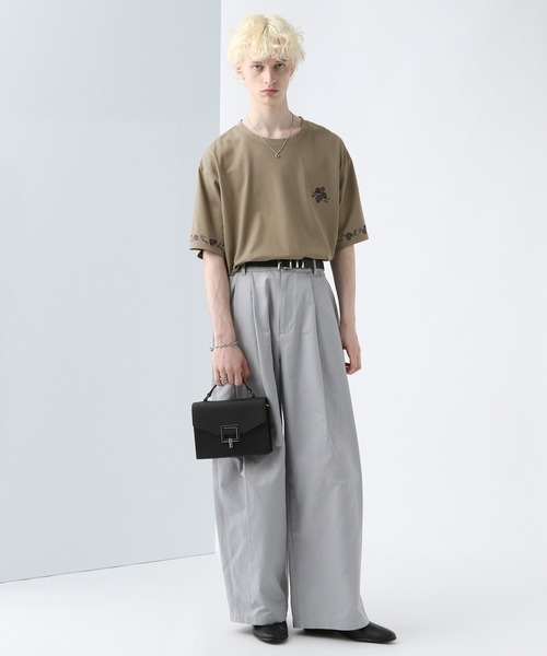 HARE(ハレ)の「フラワーシシュウカットソー(HARE)(Tシャツ/カットソー・メンズ・ホワイト/ブラック/ブラウン・SMALL/MEDIUM)」の14枚目の写真