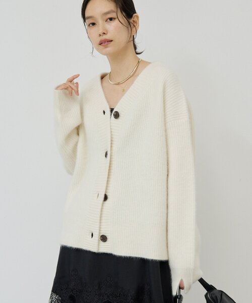 ファーVネックカーディガン（ニット/セーター）｜GALLARDAGALANTE（ガ