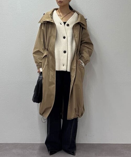 【新品】ガラルダギャランテ　ファーVネックカーディガン　モカ GALLARDAGALANTE ニット セーター ファーVネックカーディガン