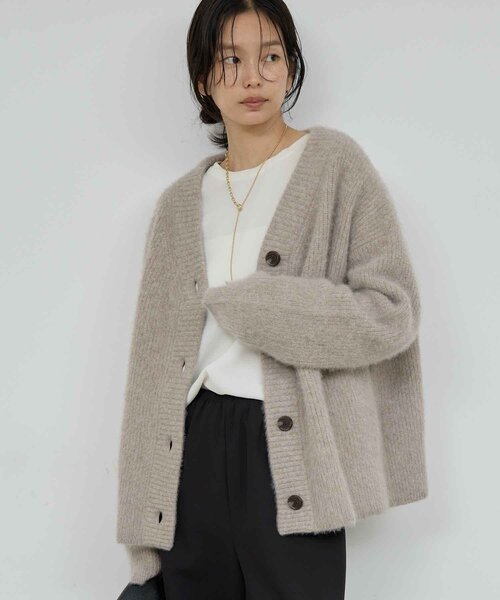 セール】ファーVネックカーディガン（ニット/セーター