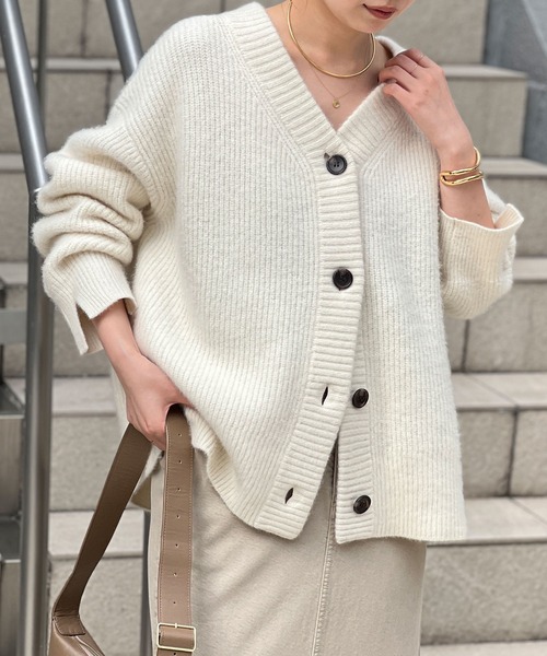 ファーVネックカーディガン（ニット/セーター）｜GALLARDAGALANTE（ガ