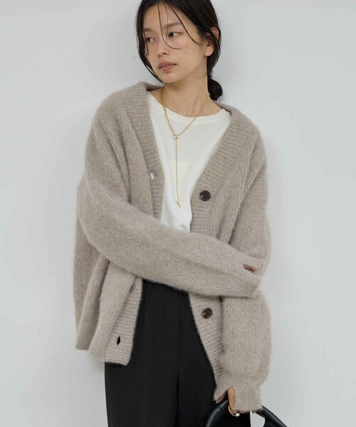 セール】ファーVネックカーディガン（ニット/セーター