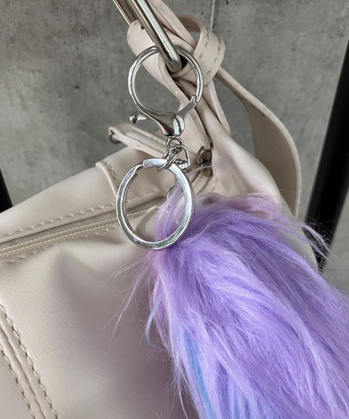 セール】しっぽチャーム パステルファーキーホルダー（チャーム