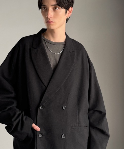 Classical Origin（クラシカルオリジン）の「【Classical Origin】「クラシックを、今の気分で羽織る。」袖タックカーブスリーブダブルテーラードオーバーサイズジャケット/Tucked curved sleeve double-breasted tailored oversized jacket（テーラードジャケット・メンズ・ブラック/グレー系その他・LARGE/MEDIUM/X-LARGE）」の13枚目の写真