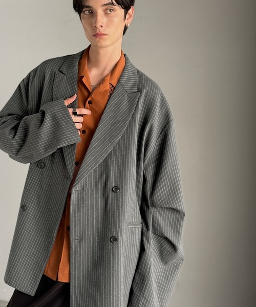 Classical Origin（クラシカルオリジン）の「【Classical Origin】「クラシックを、今の気分で羽織る。」袖タックカーブスリーブダブルテーラードオーバーサイズジャケット/Tucked curved sleeve double-breasted tailored oversized jacket（テーラードジャケット・メンズ・ブラック/グレー系その他・LARGE/MEDIUM/X-LARGE）」の20枚目の写真