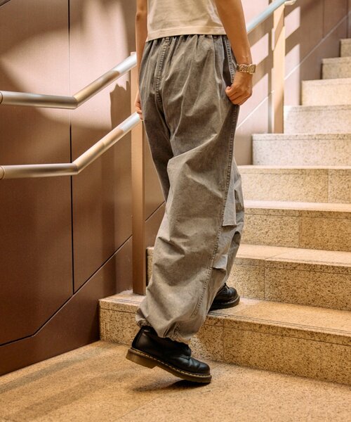 ★パラスパレスIDGコットンガーゼタックガウチョパンツ0日本製 セール】ストレッチPU ワイドカーゴパンツ / Stretch PU Wide