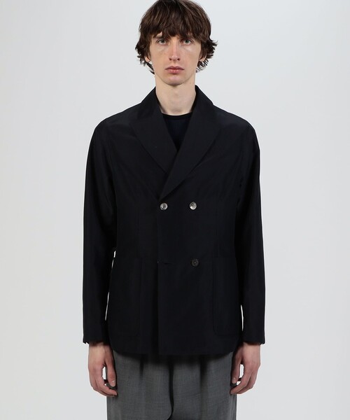 TOMORROWLAND （トゥモローランド）の「コットンシルク ダブルブレステッド 4Bジャケット（テーラードジャケット・メンズ・ネイビー/ベージュ・M/L/S）」の14枚目の写真