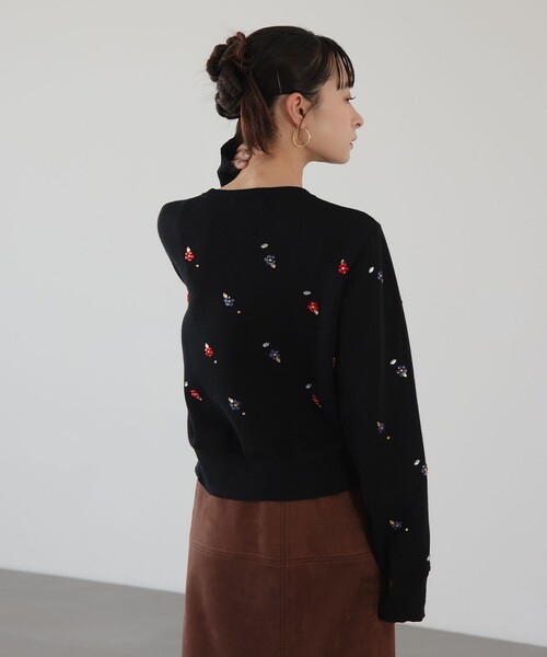 EMMEL REFINES＞EM フラワー ビジュー カーディガン（カーディガン