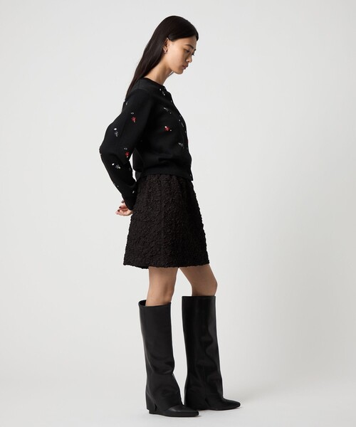 EMMEL REFINES(エメルリファインズ)の「<EMMEL REFINES>EM フラワー ビジュー カーディガン(カーディガン/ボレロ・レディース・ベージュ/ブラック・FREE)」の18枚目の写真