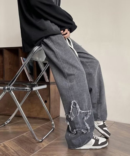 B.R.U（ブル）の「星デザインヴィンテージデニムパンツ（デニムパンツ・メンズ・ブルー/ブラック・FREE）」の6枚目の写真