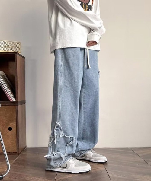 B.R.U（ブル）の「星デザインヴィンテージデニムパンツ（デニムパンツ・メンズ・ブルー/ブラック・FREE）」の7枚目の写真