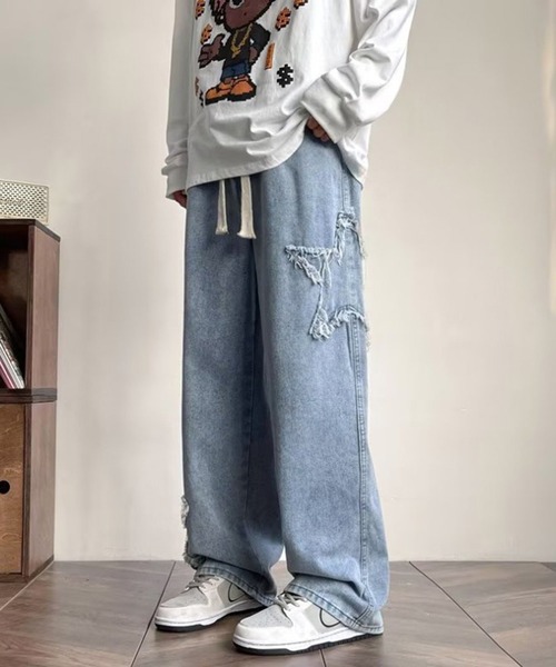 B.R.U（ブル）の「星デザインヴィンテージデニムパンツ（デニムパンツ・メンズ・ブルー/ブラック・FREE）」の8枚目の写真