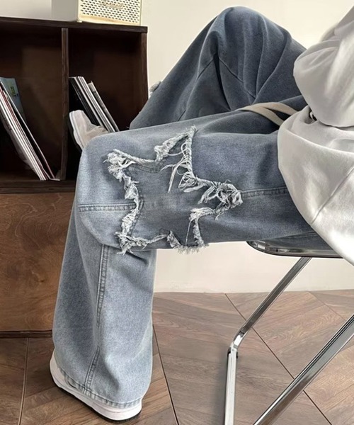 B.R.U（ブル）の「星デザインヴィンテージデニムパンツ（デニムパンツ・メンズ・ブルー/ブラック・FREE）」の9枚目の写真