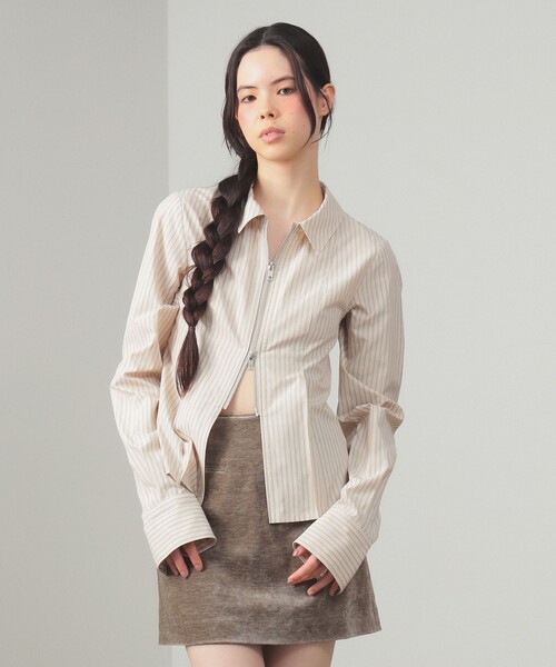 ストライプ ジップ シャツ（シャツ/ブラウス）｜Ray BEAMS（レイ