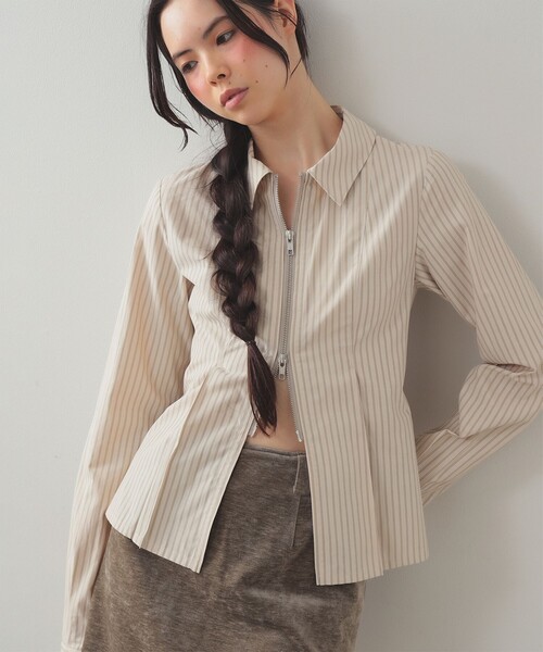 Ray BEAMS ストライプジップシャツ 61110707370_C_2.jpg