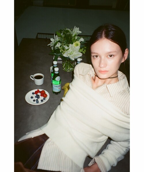 Ray BEAMS(レイビームス)の「ストライプ ジップ シャツ(シャツ/ブラウス・レディース・サックスブルー/ベージュ・ONE SIZE)」の17枚目の写真