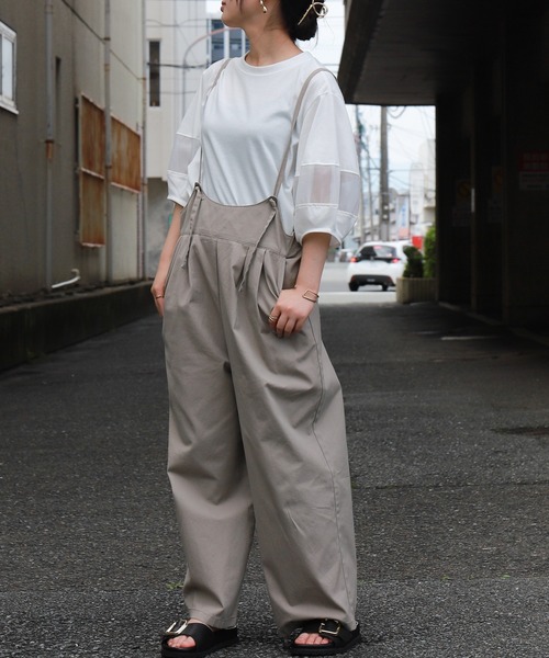 libelle more(リベル モア)の「オーガンジー切り替えランタンスリーブプルオーバー(Tシャツ/カットソー・レディース・ボルドー/ブラック/オフホワイト/チャコールグレー・L/M)」の5枚目の写真