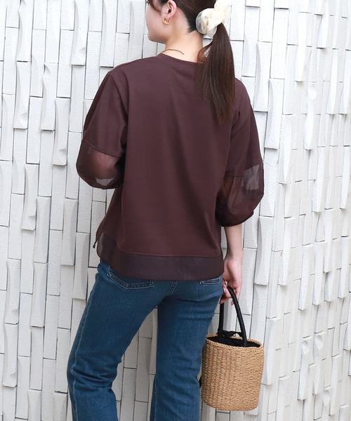 libelle more(リベル モア)の「オーガンジー切り替えランタンスリーブプルオーバー(Tシャツ/カットソー・レディース・ボルドー/ブラック/オフホワイト/チャコールグレー・L/M)」の21枚目の写真