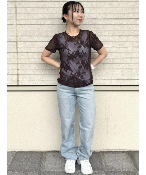 GAP(ギャップ)の「フローラル レース メッシュトップス(Tシャツ/カットソー・レディース・ブラック/ベージュ/ブラウン・XL/XS/S/M/L/XXS)」の10枚目の写真