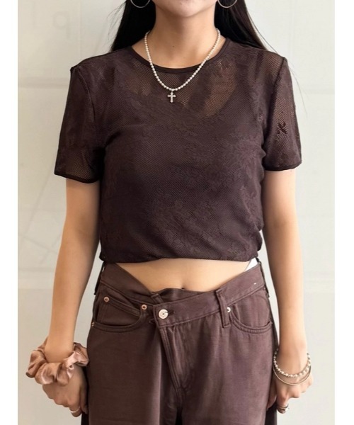 GAP(ギャップ)の「フローラル レース メッシュトップス(Tシャツ/カットソー・レディース・ブラック/ベージュ/ブラウン・XL/XS/S/M/L/XXS)」の12枚目の写真