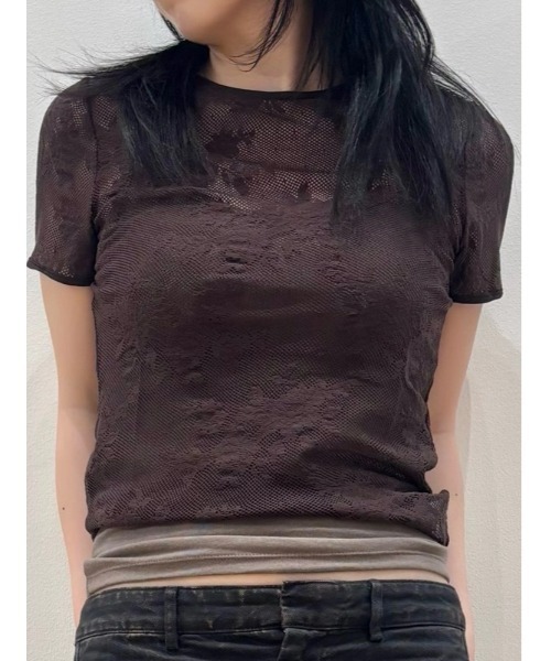 GAP(ギャップ)の「フローラル レース メッシュトップス(Tシャツ/カットソー・レディース・ブラック/ベージュ/ブラウン・XL/XS/S/M/L/XXS)」の13枚目の写真