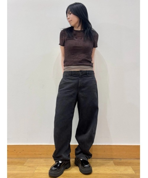 GAP(ギャップ)の「フローラル レース メッシュトップス(Tシャツ/カットソー・レディース・ブラック/ベージュ/ブラウン・XL/XS/S/M/L/XXS)」の14枚目の写真