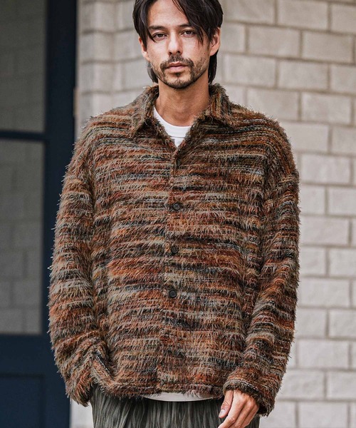 CAMBIO（カンビオ）の「ms6187-Mohair Knit Like Multi Color Shirts ニットシャツ（シャツ/ブラウス・メンズ・ブラウン/グリーン・M/L）」の9枚目の写真