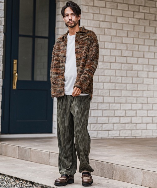 CAMBIO（カンビオ）の「ms6187-Mohair Knit Like Multi Color Shirts ニットシャツ（シャツ/ブラウス・メンズ・ブラウン/グリーン・M/L）」の10枚目の写真