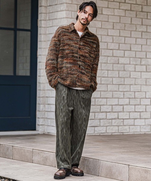 CAMBIO（カンビオ）の「ms6187-Mohair Knit Like Multi Color Shirts ニットシャツ（シャツ/ブラウス・メンズ・ブラウン/グリーン・M/L）」の11枚目の写真