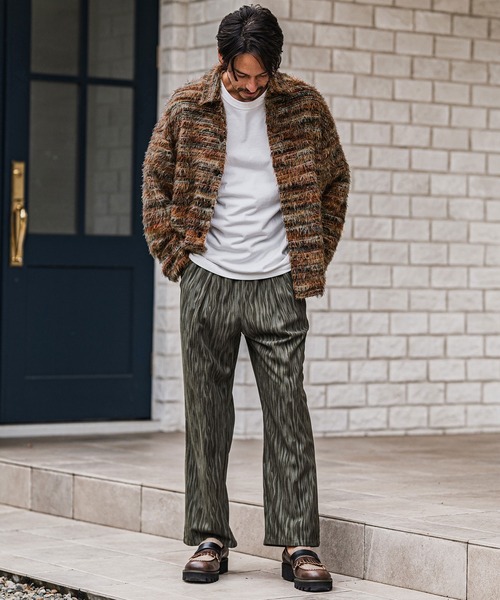 CAMBIO（カンビオ）の「ms6187-Mohair Knit Like Multi Color Shirts ニットシャツ（シャツ/ブラウス・メンズ・ブラウン/グリーン・M/L）」の12枚目の写真