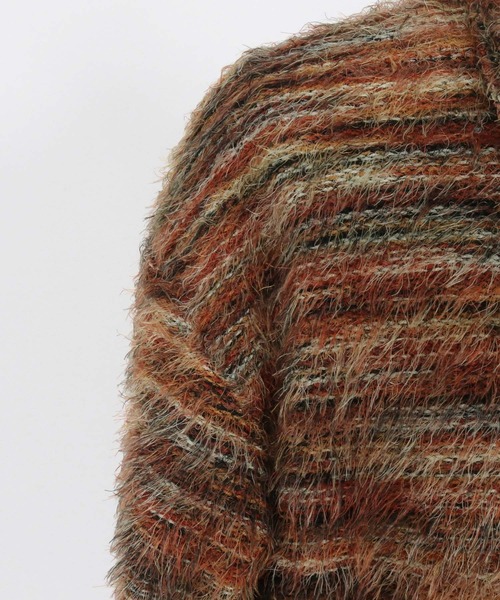 ms6187-Mohair Knit Like Multi Color Shirts ニットシャツ（シャツ