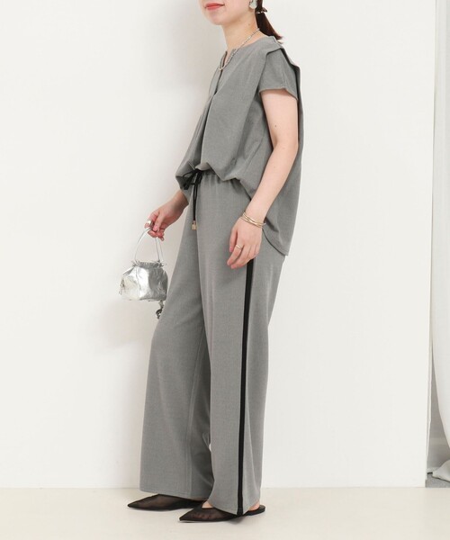 ブラウス シャツ 「セット商品」カットジョーゼット杢　ブラウス＋パンツ（セットアップ） レディース セット商品》カットジョーゼット杢 ブラウス＋パンツ