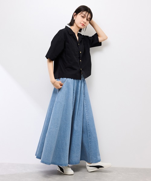 Dickies（ディッキーズ）の「【Dickies】コットンダンプサーキュラーイージースカート（スカート・レディース・ベージュ/ブルー系その他・38）」の14枚目の写真