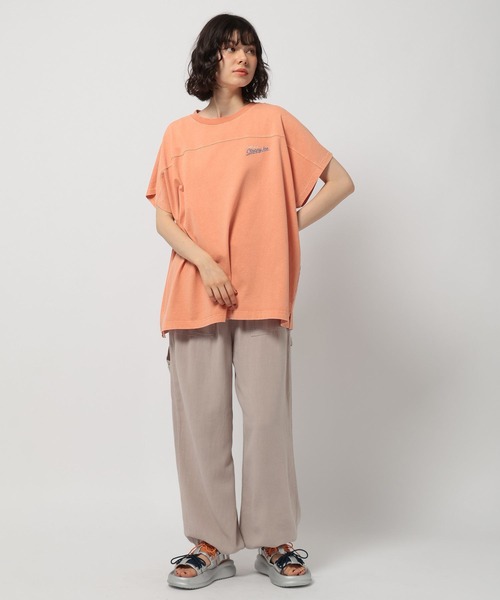 niko and...（ニコアンド）の「バック刺繍BIGフレンチTシャツ（Tシャツ/カットソー・レディース・ブラウン/オレンジ/オフホワイト/ライトブルー・MEDIUM/LARGE）」の15枚目の写真