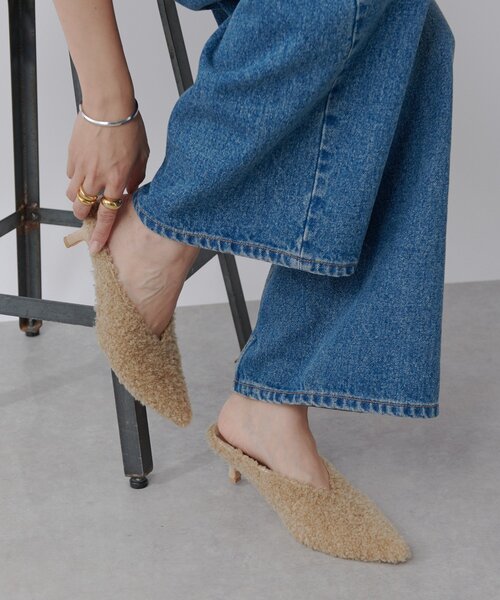 RIVE DROITE（リヴドロワ）の「【シーズンムードを高める】ボアミュール（その他シューズ・レディース・ベージュ・36/37/38）」の3枚目の写真