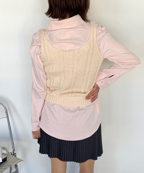 Teem Store(チームストア)の「ケーブルニットビスチェ(ニット/セーター・レディース・グリーン/ピンク/アイボリー・F)」の13枚目の写真