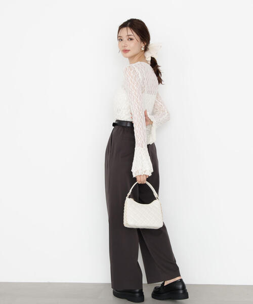 PROPORTION BODY DRESSING（プロポーションボディドレッシング）の「ベルト付きタックパンツ / 1215230805（その他パンツ・レディース・ベージュ/ダークグレー・P/S/MEDIUM/SMALL）」の10枚目の写真