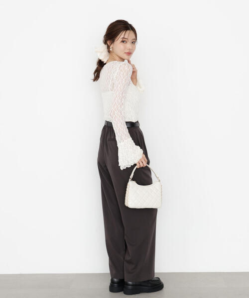 PROPORTION BODY DRESSING（プロポーションボディドレッシング）の「ベルト付きタックパンツ / 1215230805（その他パンツ・レディース・ベージュ/ダークグレー・P/S/MEDIUM/SMALL）」の11枚目の写真