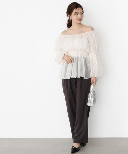 PROPORTION BODY DRESSING（プロポーションボディドレッシング）の「ベルト付きタックパンツ / 1215230805（その他パンツ・レディース・ベージュ/ダークグレー・P/S/MEDIUM/SMALL）」の12枚目の写真