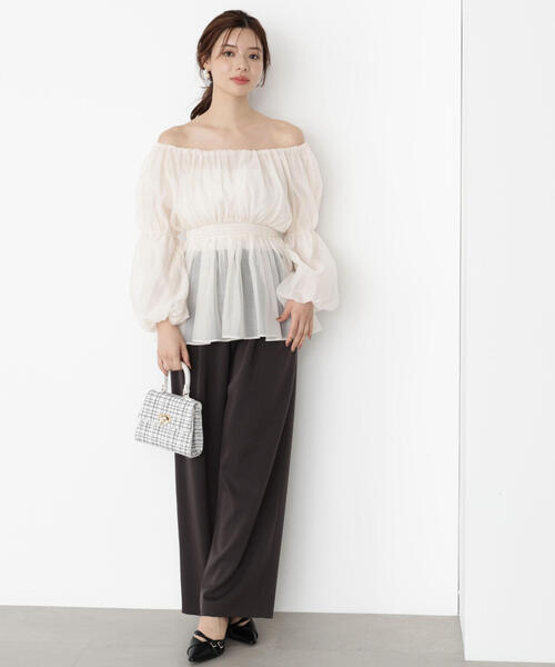 PROPORTION BODY DRESSING（プロポーションボディドレッシング）の「ベルト付きタックパンツ / 1215230805（その他パンツ・レディース・ベージュ/ダークグレー・P/S/MEDIUM/SMALL）」の13枚目の写真