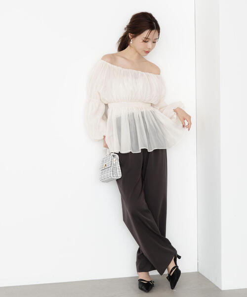 PROPORTION BODY DRESSING（プロポーションボディドレッシング）の「ベルト付きタックパンツ / 1215230805（その他パンツ・レディース・ベージュ/ダークグレー・P/S/MEDIUM/SMALL）」の14枚目の写真