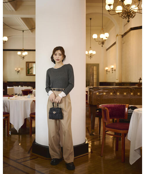 PROPORTION BODY DRESSING（プロポーションボディドレッシング）の「ベルト付きタックパンツ / 1215230805（その他パンツ・レディース・ベージュ/ダークグレー・P/S/MEDIUM/SMALL）」の5枚目の写真