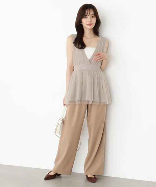 PROPORTION BODY DRESSING（プロポーションボディドレッシング）の「ベルト付きタックパンツ / 1215230805（その他パンツ・レディース・ベージュ/ダークグレー・P/S/MEDIUM/SMALL）」の19枚目の写真