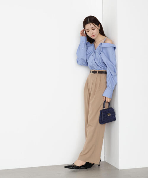 PROPORTION BODY DRESSING（プロポーションボディドレッシング）の「ベルト付きタックパンツ / 1215230805（その他パンツ・レディース・ベージュ/ダークグレー・P/S/MEDIUM/SMALL）」の20枚目の写真