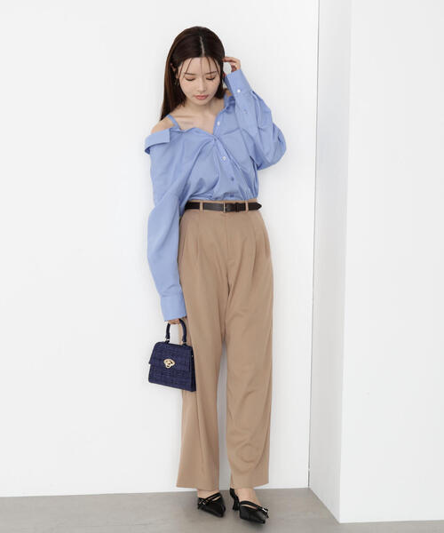 PROPORTION BODY DRESSING（プロポーションボディドレッシング）の「ベルト付きタックパンツ / 1215230805（その他パンツ・レディース・ベージュ/ダークグレー・P/S/MEDIUM/SMALL）」の21枚目の写真